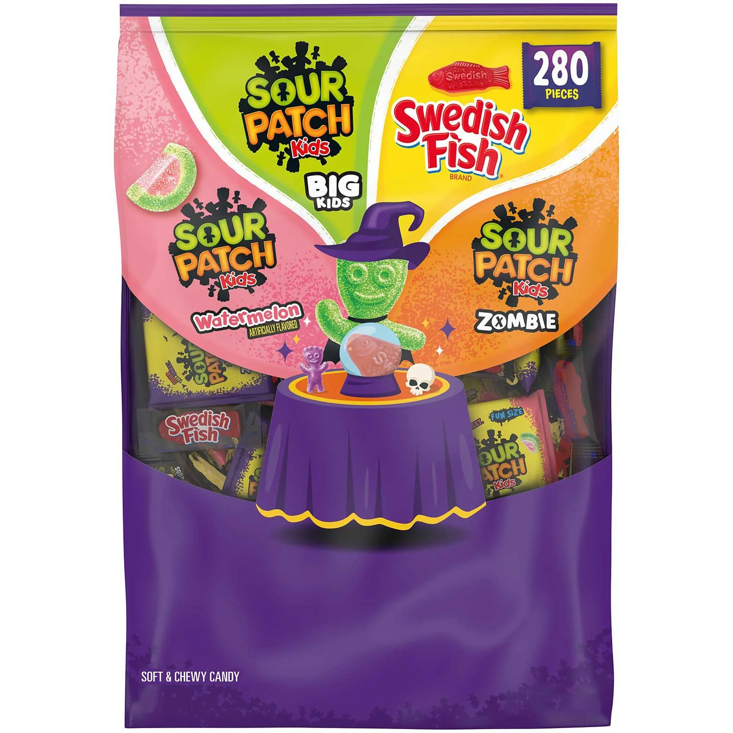 Fish Halloween Candy Variety Pack, 280 pcs. SOUR PATCH KIDS and Swedish