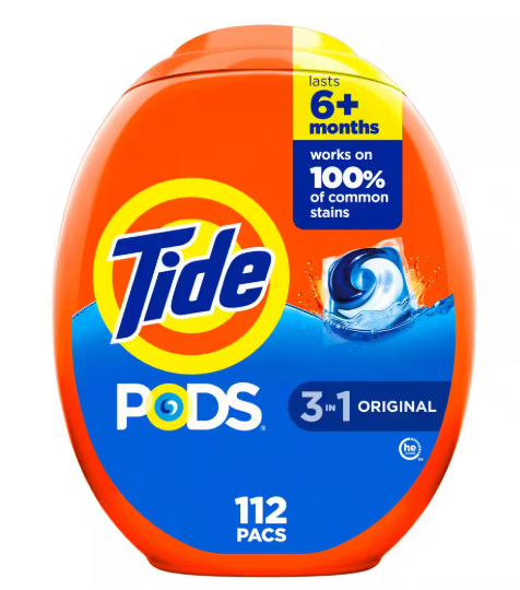 Tide Original Scent Liquid Laundry Detergent Pods, 112-Count,3 in 1