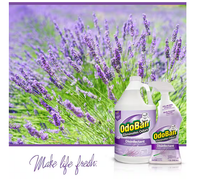 Multi-Purpose 1 Gallon Lavender Disinfectant and Odor Eliminator OdoBan Lavender 2-PK