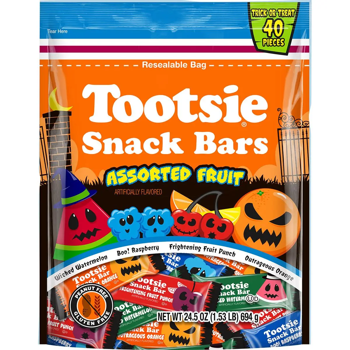 Fruit Snack Bars, 40-Pieces, 24.5 oz Tootsie Halloween