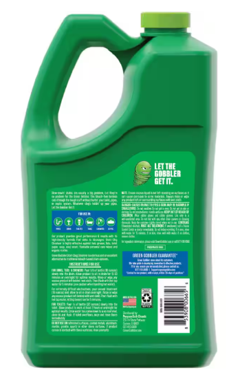 Green Gobbler Drain Clog Dissolver and Remover, for Sinks, Tubs, Toilets and Showers 128 oz.