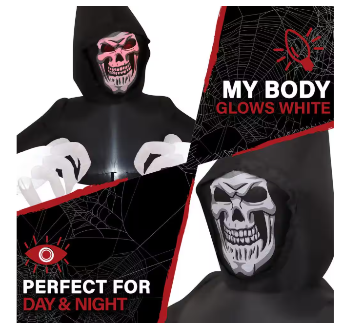 Haunted Hill Farm 4.9 ft. Inflatable Pre-Lit Grim Reaper