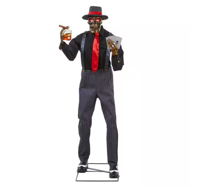 Grave & Bones Animated LED Jack of Spades 6.5 ft.