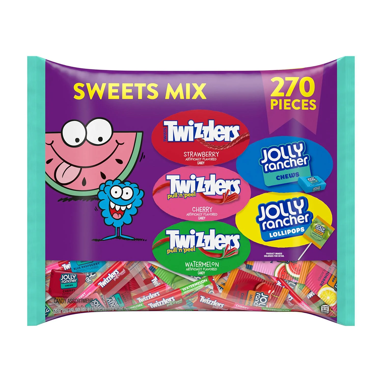 Fruit Flavored Candy, Variety Pack, Fun Size, 270 pcs. JOLLY RANCHER & TWIZZLERS