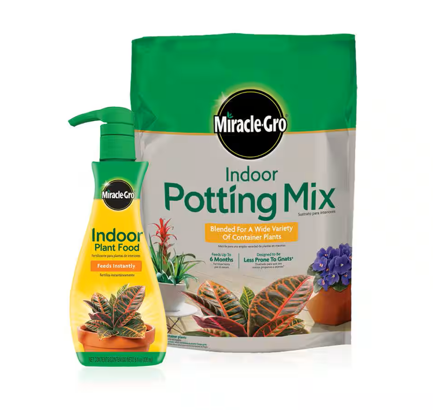 Miracle Gro Indoor Potting Mix and Indoor Plant Food 8 oz | Wizo