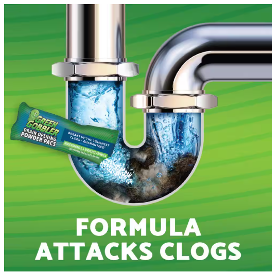 Green Gobbler Drain and Toilet Clog Opening Packs with Tool (3-Count) size 6.53 oz.