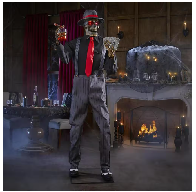 Grave & Bones Animated LED Jack of Spades 6.5 ft.