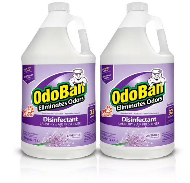 Multi-Purpose 1 Gallon Lavender Disinfectant and Odor Eliminator OdoBan Lavender 2-PK