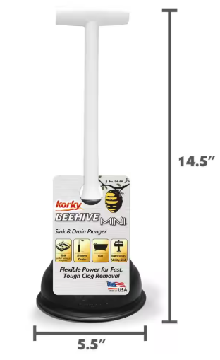 Korky Beehive Mini Sink and Drain Plunger