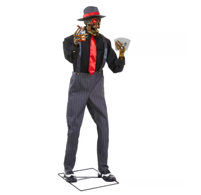 Grave & Bones Animated LED Jack of Spades 6.5 ft.