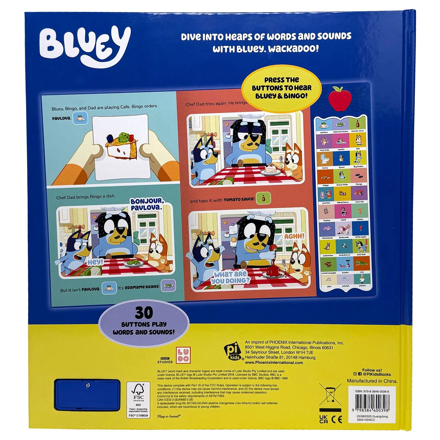 Wackadoo! Bluey Words and Sounds, Sound Book