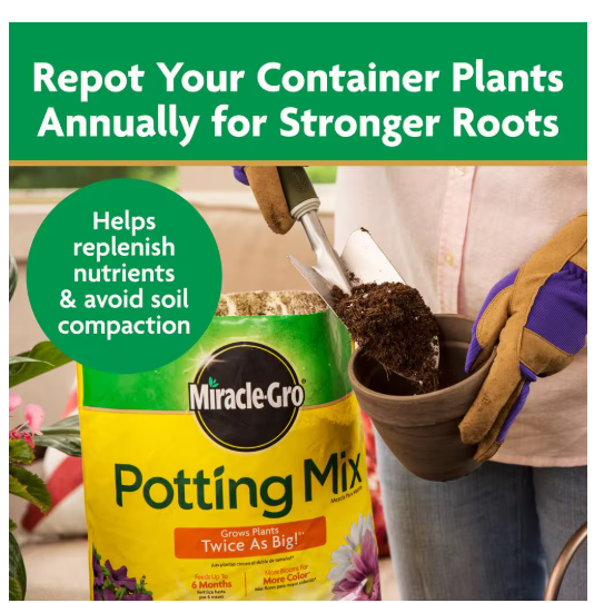 Miracle-Gro Potting Mix 25 qt. For Container Plants, Flowers, Vegetables, Shrubs