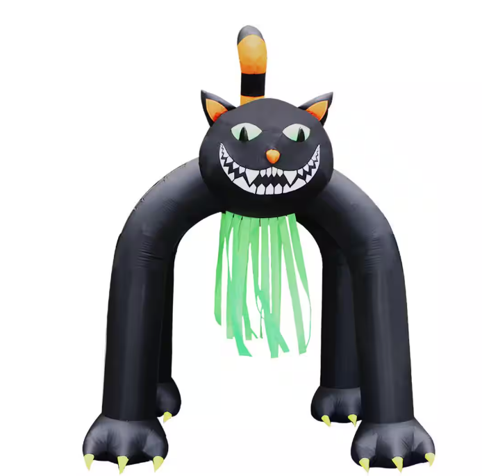 Haunted Hill Farm 10 ft. Tall Pre-Lit Inflatable Black Cat Arch