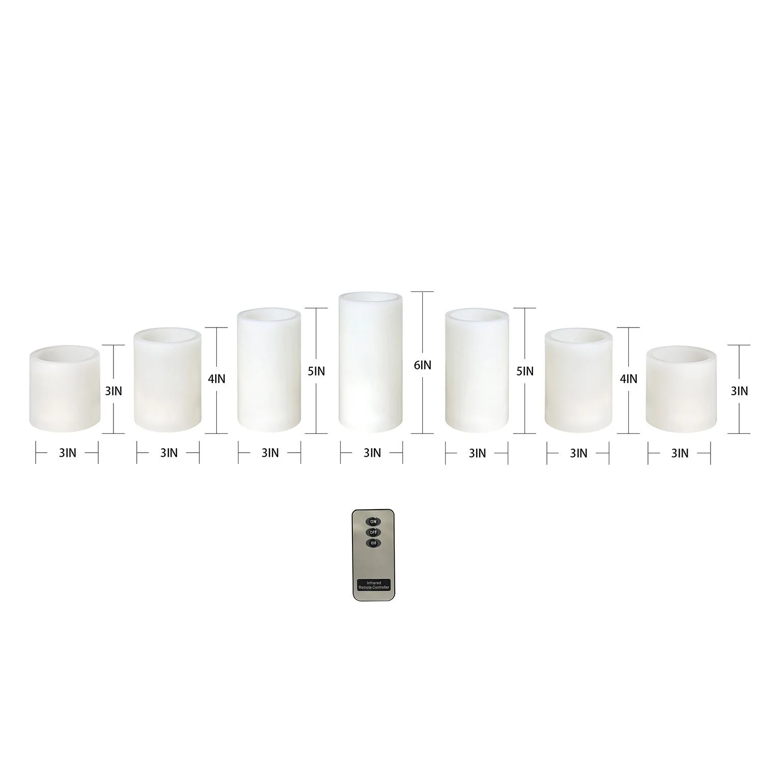 Flameless LED Wax Candles, 7 pc.