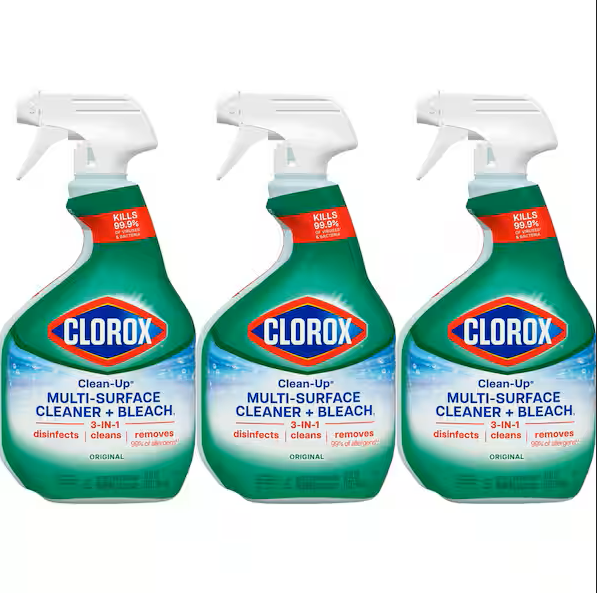 Clorox Clean Up 32 oz. Original Scent All Purpose Cleaner with Bleach Spray 3Pk  | Wizo