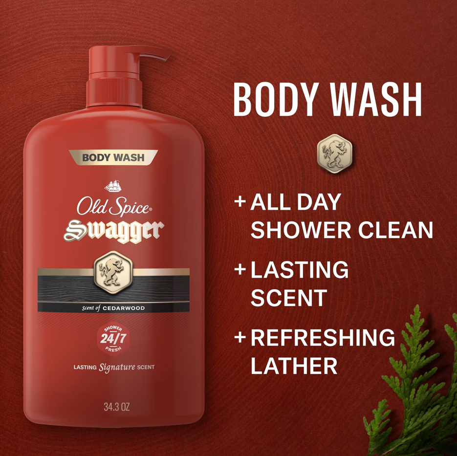 Old Spice Swagger Scent of Confidence Body Wash for Men – Long-Lasting Freshness & Bold Masculine Clean, 30 fl. oz. Bottles (2 Pack) | Wizo thumbnail 2