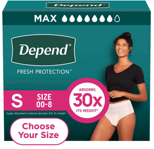 Depend Night Defense Adult Incontinence Underwear for Women – Small Size, Maximum Absorbency & Overnight Protection small 92 count  | Wizo