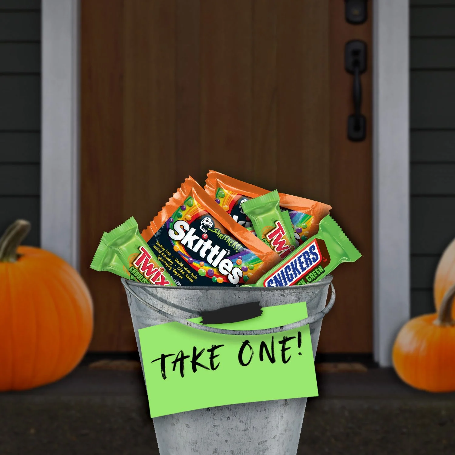 Ghoulish Green, Halloween Variety Pack Candy, Fun Size, 80 pcs. Mars