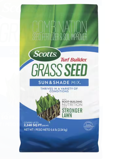 Scotts Turf Builder 5.6 lbs. Grass Seed Sun & Shade Mix with Fertilizer